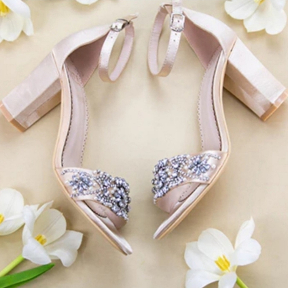Kate Whitcomb Champagne Wedding Heels Size 8